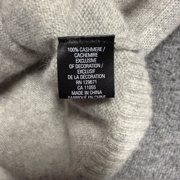 Skull Cashmere Sweater Womens Small Gray Cow Skull V-Neck Goth Grunge - Picture 4 of 6